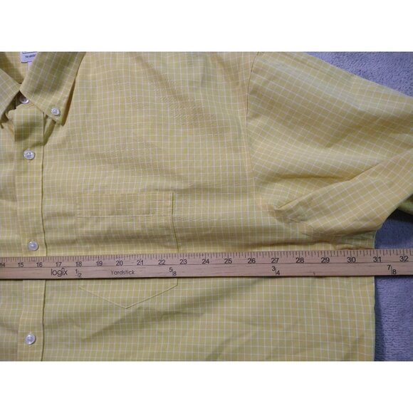 LL Bean Shirt Men 3XL Yellow Plaid Wrinkle Free Traditional Fit Kennebunk - Picture 4 of 6